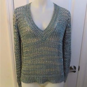 ST.JOHN SPORT BLUE,WHITE V-NECK SWEATER P/S